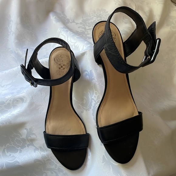 Vince Camuto Shoes - Beautiful Vince Camuto black leather ankle strap shoes with 3” heels NWOB Sz 10